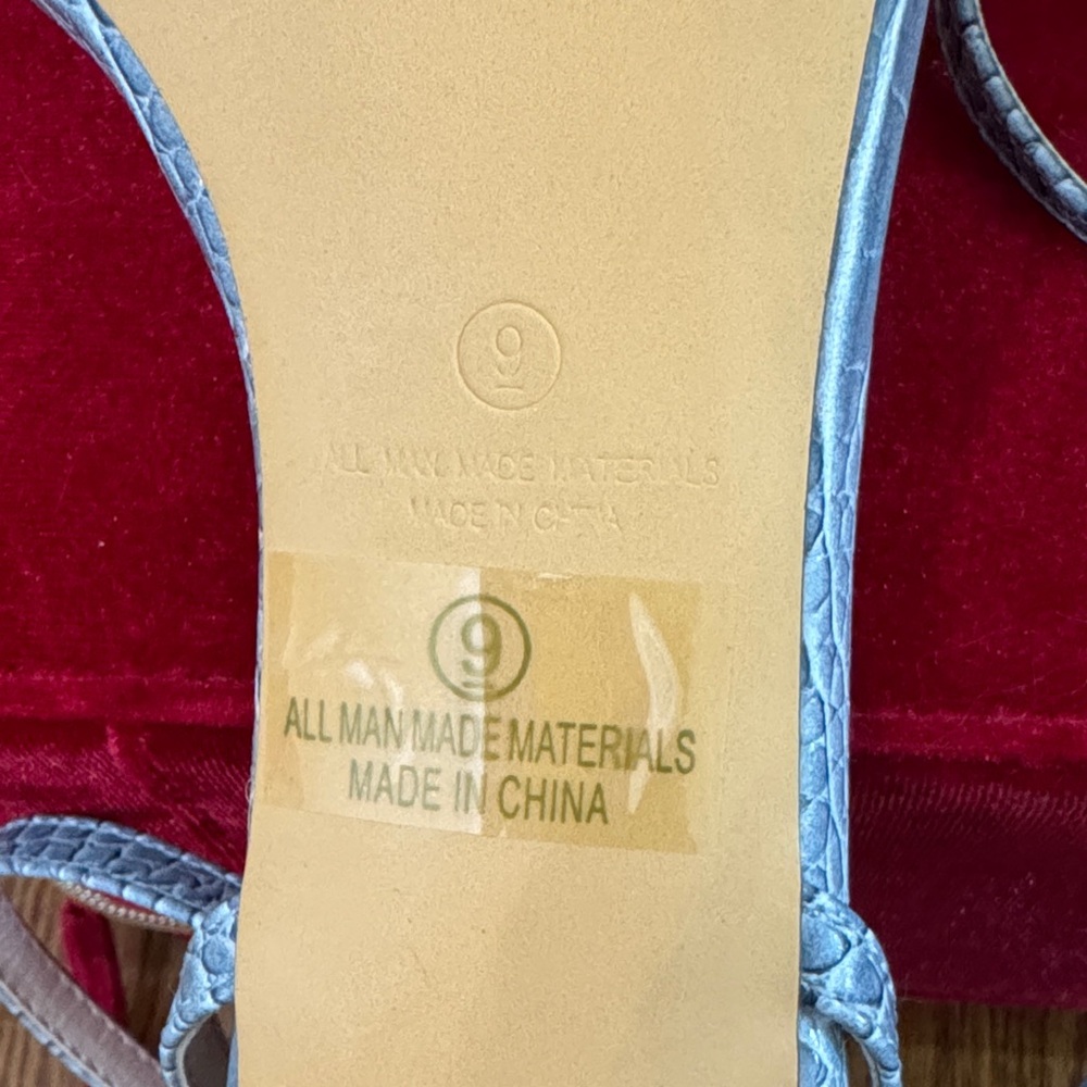 Lulu's Light Blue Croc-Texture Heels - Picture 8 of 9